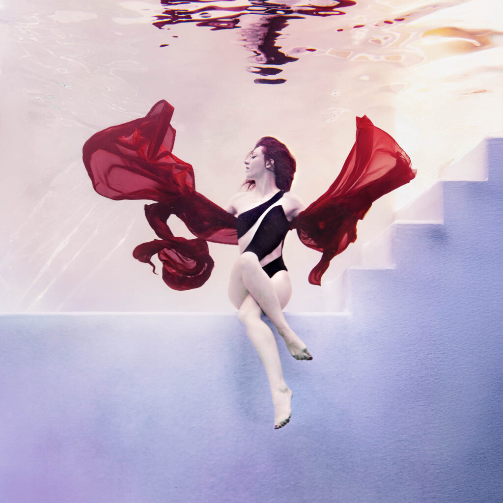 Unterwasser-Fotoshooting Glamour portrait